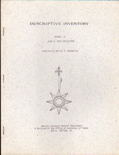 Item #23187 Descriptive Inventory Number Two: The John R. Goff Collection. Marion R. Hemperley.