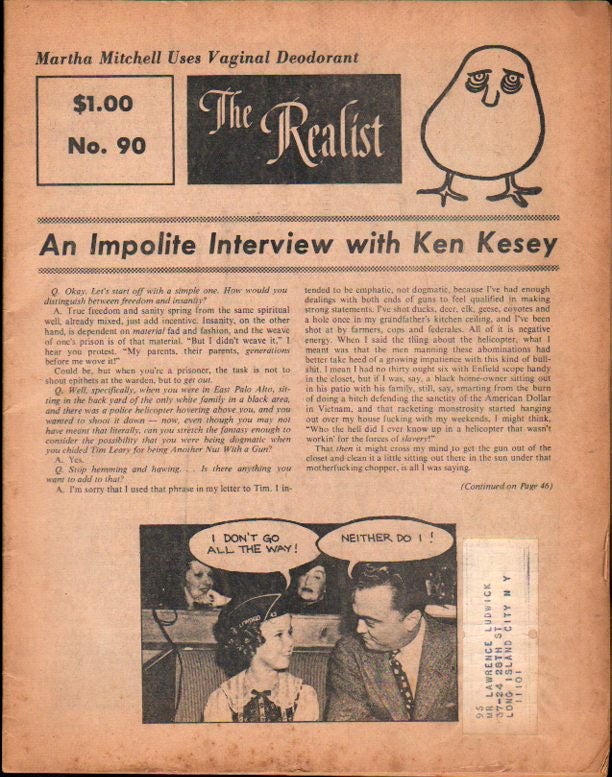 Item #23429 The Realist No. 90, : An Impolite Interview With Ken Kesey. Paul Krassner.