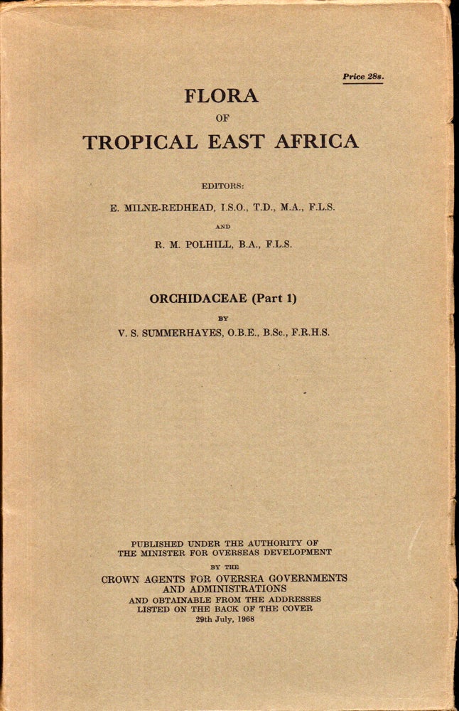 Item #27908 Flora of Tropical East Africa: Orchidaceae, Part 1. V. S. Summerhayes.