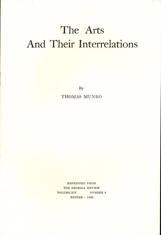 Item #30151 The Arts and Their Interrelations. Thomas Munro.