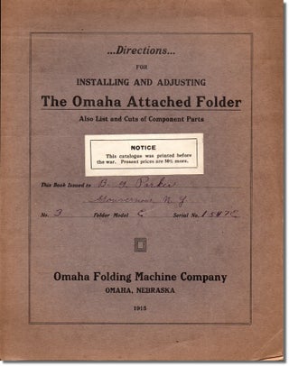 Item #32148 Directions For Installing and Adjusting the Omaha Attached Folder. Omaha Folding...