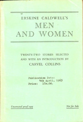 Item #35092 Men and Women [Uncorrected Proof of the British Edition]. Erskine Caldwell
