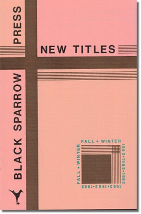 Item #35149 Black Sparrow Press New Titles Fall/ Winter 1982. Black Sparrow Press