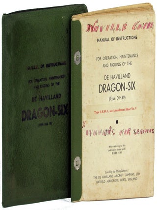 Item #35157 Manual of Instructions for Operation, Maintenance and Rigging of the De Havilland...