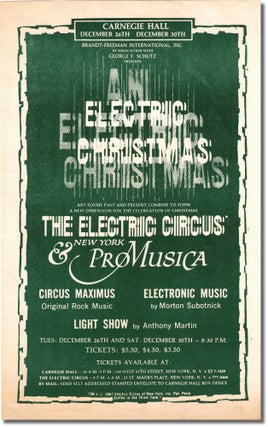 Item #35454 Original Flyer for Electric Christmas at Carnegie Hall. Electric Circus, New York Pro...