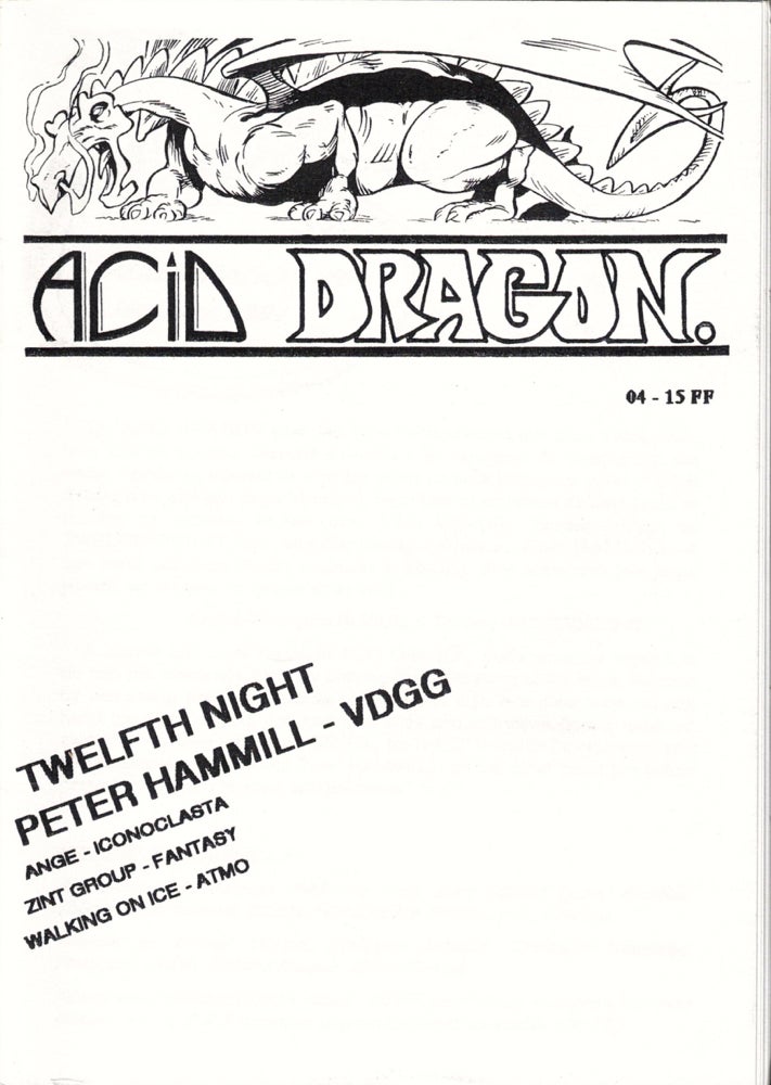 Item #35618 Acid Dragon: Psychedlic and Progressive Rock Issue Number 4. Andre-Francois Ruaud, Thierry Sportouche.
