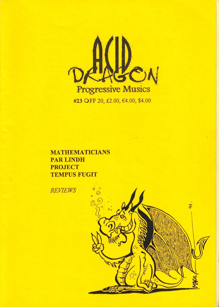 Item #35636 Acid Dragon: Progressive Musics Issue Number 23. Thierry Sportouche.