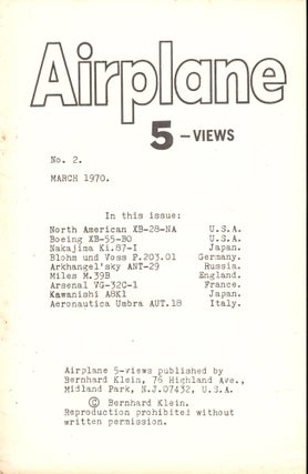 Item #39783 Airplane 5 Views Number Two March, 1970. Bernhard Klein