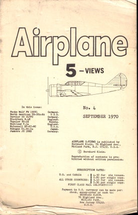 Item #39784 Airplane 5 Views Number Four September, 1970. Bernhard Klein