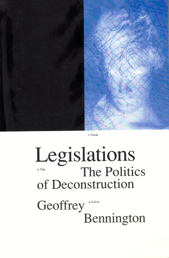 Item #44814 Legislations: The Politics of Deconstruction. Geoffrey Bennington.