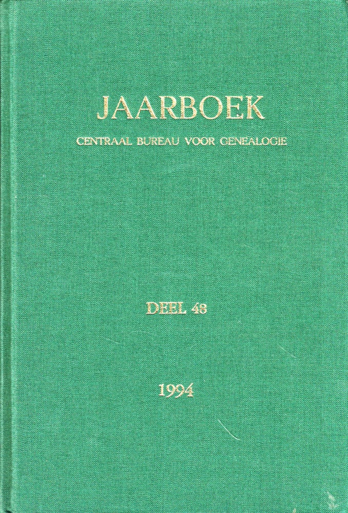 Item #46985 Jaarboek Van Het Centraal Bureau Voor Genealogie en Het Iconographisch Bureau Deel 48.