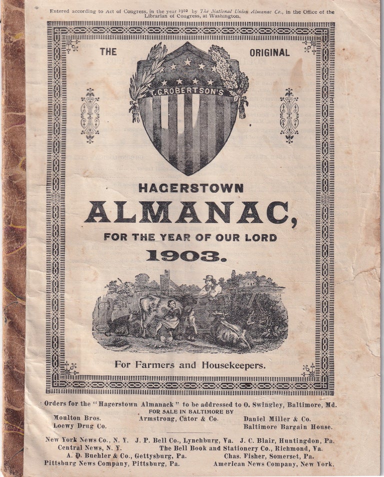 Item #47810 Hagerstown Almanac, For the Year of Our Lord 1903. National Union Almanac Company.