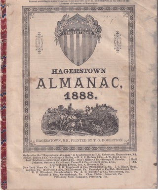 Item #47891 Hagerstown Almanac, 1888. T. G. Robertson