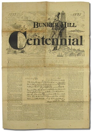 Item #48900 Bunker Hill Centennial 1775-1875. Bunker Hill Centennial