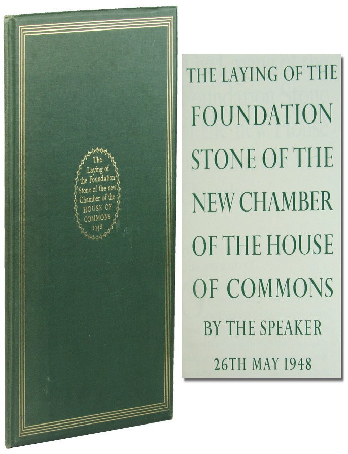 Item #49090 Laying of the Foundation Stone of the New Chamber of the House of Commons by the Speaker 26th May 1948. Winston S. Churchill.