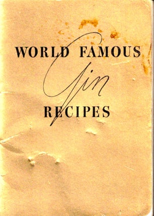 Item #49380 World Famous Gin Recipes. Gordon's Gin