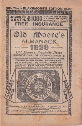 Item #49415 Old Moore's Almanack 1929. E W. Harwood, Co