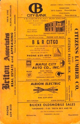 Item #49506 Albion Michigan 1971 Classified Business Directory. Michigan Albion