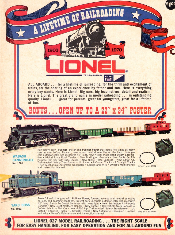 Item #49852 Lionel Electric Trains 1970 Catalog. Lionel Corporation.