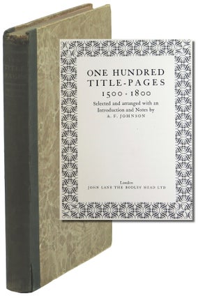 Item #50227 One Hundred Title Pages1500*1800. A. F. Johnson
