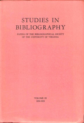 Item #50391 Studies in Bibliography: Papers of the Bibliographical Society of the University of...