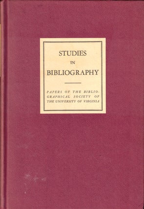 Item #50399 Studies in Bibliography: Papers of the Bibliographical Society of the University of...