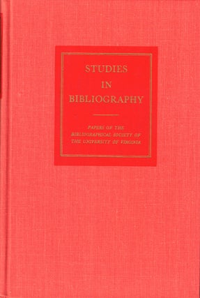 Item #50931 Studies in Bibliography: Papers of the Bibliographical Society of the University of...