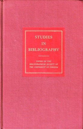 Item #50940 Studies in Bibliography: Papers of the Bibliographical Society of the University of...