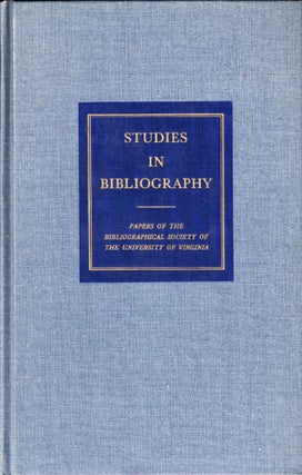 Item #50941 Studies in Bibliography: Papers of the Bibliographical Society of the University of...