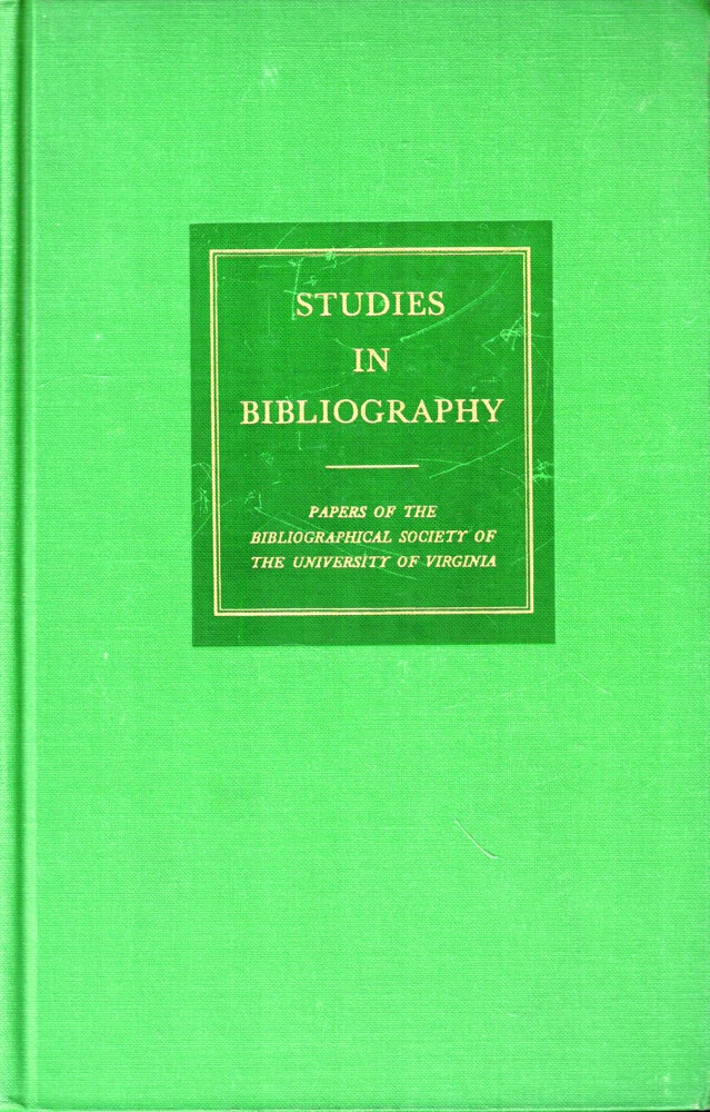 Item #50943 Studies in Bibliography: Papers of the Bibliographical Society of the University of Virginia Volume Twenty One. Fredson Bowers.