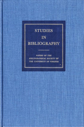 Item #50965 Studies in Bibliography: Papers of the Bibliographical Society of the University of...