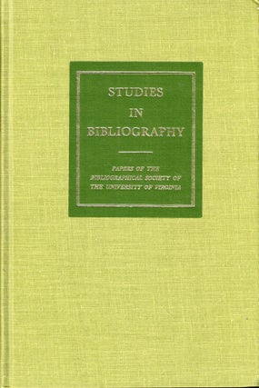 Item #50966 Studies in Bibliography: Papers of the Bibliographical Society of the University of...
