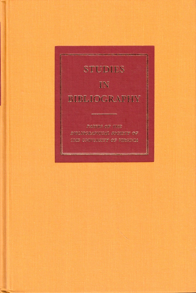 Item #50969 Studies in Bibliography: Papers of the Bibliographical Society of the University of Virginia Volume Forty Three. Fredson Bowers.
