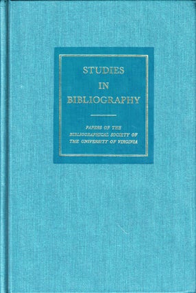 Item #50971 Studies in Bibliography: Papers of the Bibliographical Society of the University of...