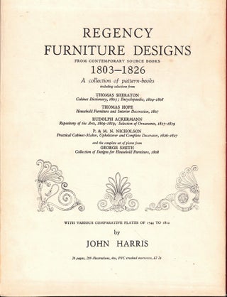 Item #51571 Regency Furniture Designs From Contemporary Source Books 1803-1826: A Collection of...