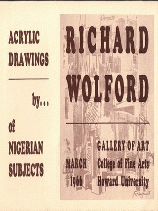 Item #52011 Acrylic Drawings of Nigerian Subjects by Richard Wolford. James A. Porter