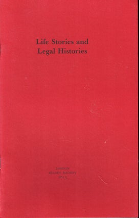 Item #53754 Life Stories and Legal Histories. William Cornish