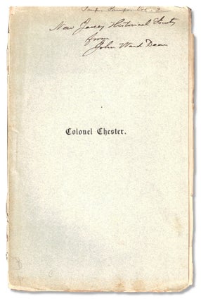 Item #53810 Memoir of Col. Joseph L. Chester, LL.D., D.C.L. John Ward Dean