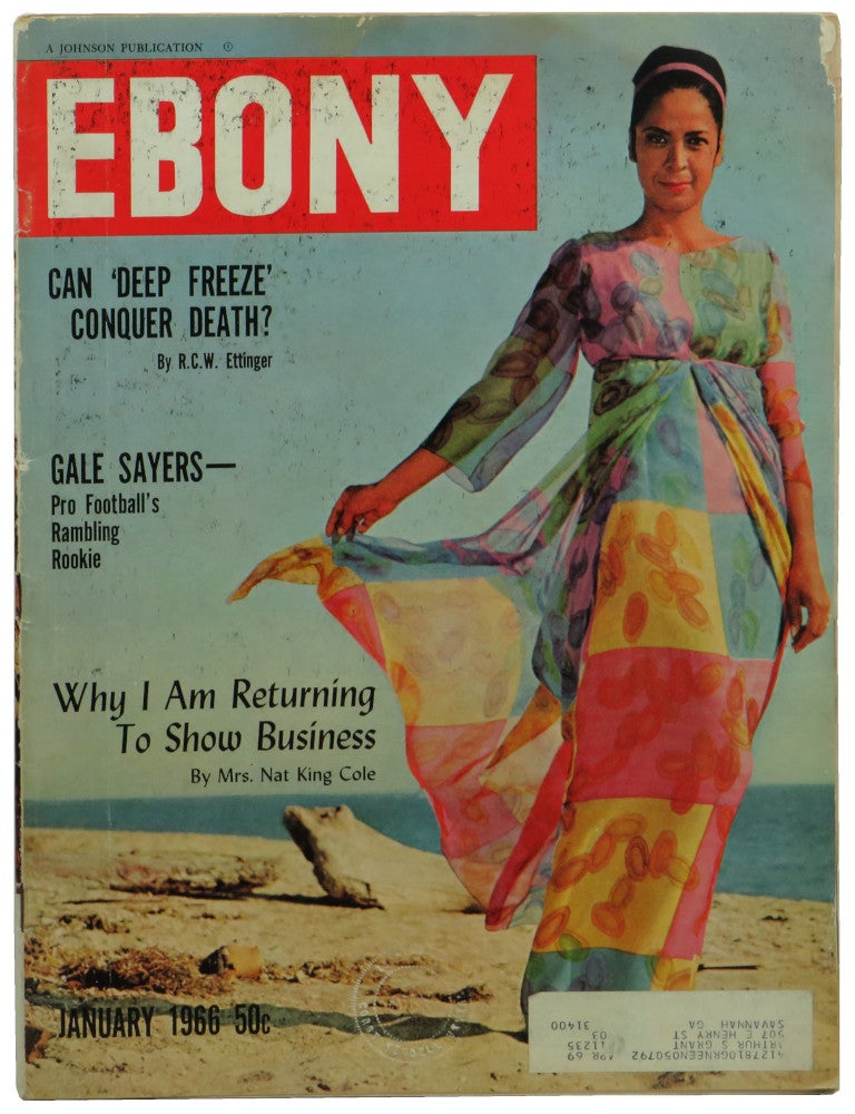 Item #54111 Ebony Magazine January, 1966 Mrs Nat King Cole cover. John H. Johnson.