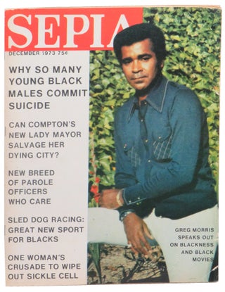 Item #54123 Sepia Magazine December, 1973 Greg Morrison cover. Adelle Jackson