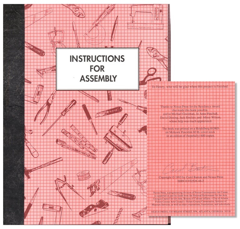 Item #54524 Instructions For Assembly: Three How-to Projects That Will Improve Your Life. Carol Barton.