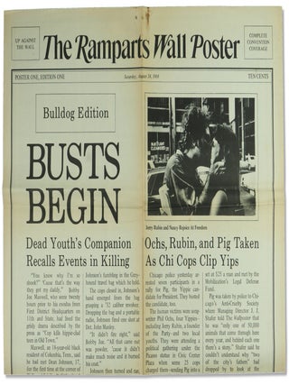 Item #54553 Ramparts Wall Poster, Poster One, Edition One Saturday, August 24, 1968. Fred Gardner