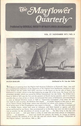 Item #54750 The Mayflower Quarterly Vol. 37 No. 4, November 1971. General Society of Mayflower...