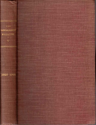 Item #54954 The Genealogists' Magazine Vol. V. Society of Genealogists