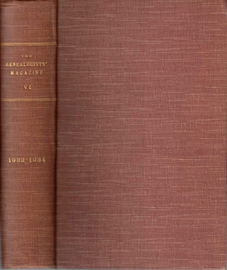 Item #54955 The Genealogists' Magazine Vol. VI. Society of Genealogists