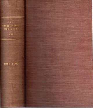 Item #54956 The Genealogists' Magazine Vol. VII. Society of Genealogists