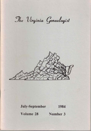 Item #55106 The Virginia Genealogist Vol. 28 No. 3, July-September 1984. John Frederik Dorman