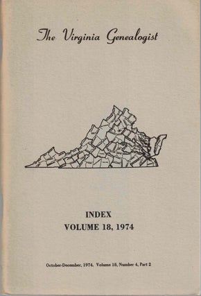 Item #55108 The Virginia Genealogist Vol. 18 Index 1974. John Frederik Dorman