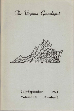 Item #55109 The Virginia Genealogist Vol. 28 No. 3, July-September 1974. John Frederik Dorman