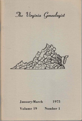 Item #55113 The Virginia Genealogist Vol. 19 No. 1, January-March 1975. John Frederik Dorman